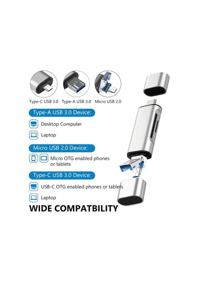 4858 Type C Usb Kart Okuyucu Micro Sd Card Reader Çevirici Dönüştürücü Adaptör Sku: Smg8690010070098