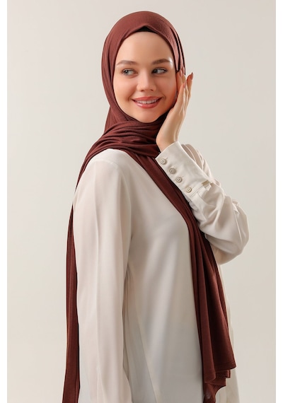 Melodi Scarf Tesettür Penye Şal Acı Kahve Acı Kahve
