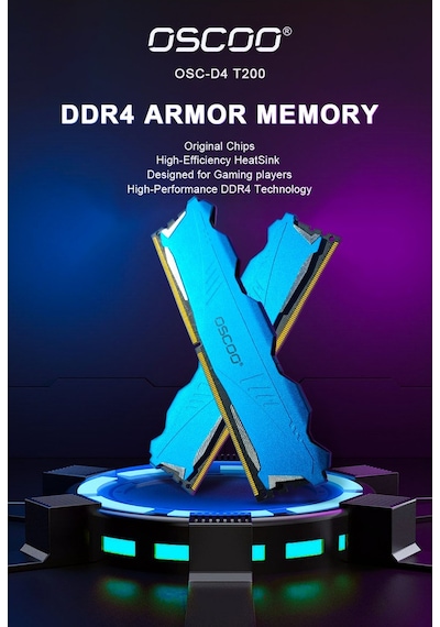 Oscoo Blue Armor T200 16GB 3200MHZ CL22 Ddr4 1.2V Ram