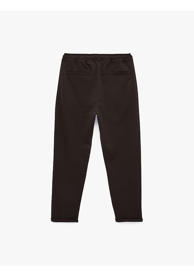Koton Duble Paça Cepli Straight Fit Beli Bağcıklı Pantolon Kahverengi 6sam40013hk Kahve