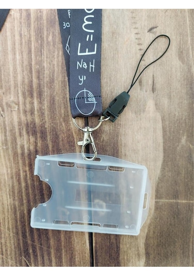 E Mc2 Fizik Formülü Siyah Kart Askısı Yaka Kartı Boyun Askı İpi Telefon Askısı Yatay Dikey Kart Koruyucu