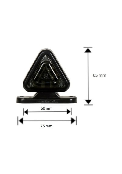 Ahmet Otomotiv 4 Adet Füme Dark Model Üçgen Takoz Sarı-kırmızı 12volt-24volt