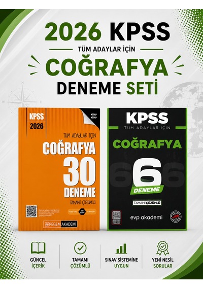 Pegem 2026 Kpss Tüm Adaylar İçin Coğrafya Deneme & Kpss Coğrafya Deneme Evp Akademi Seti
