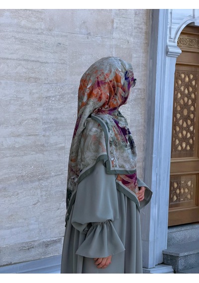 Qalortex Scarf Pamuklu Soft Âlâ Desen Eşarp-çağla Çağla