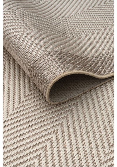 Leiva Home 6633 Krem Bej Bordür Çerçeveli Sisal Leke Tutmaz Makinede Yıkanabilir Kaymaz Halı