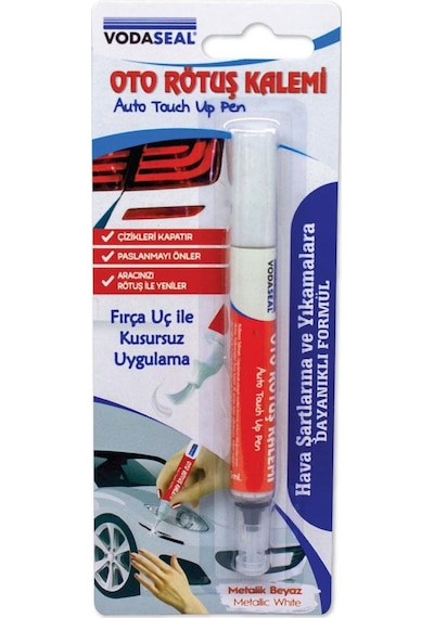 Vodaseal Fırça Uçlu Oto Rötuş Kalemi 5 Ml. - Metalik Beyaz