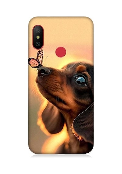Xiaomi Redmi 6 Pro Uyumlu Sevimli Köpek Ve Kelebek Desenli Silikon Kılıf