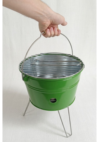 Küçük Katlanabilir Metal Piknik Izgara Mangal Barbekü Yeşil