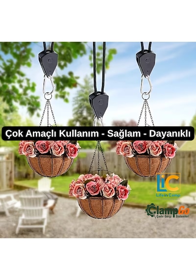 Otomatik Kilitlemeli Kamp Çadırı Ip Gergisi Düğüm Süz Tarp, Yan Tente Ve Branda Sabitleme Sistemi Mavi