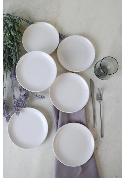 Beyaz Delta Pasta Tabağı 17 Cm 6 Adet 006 Çok Renkli