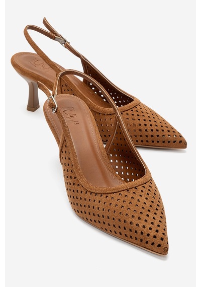 Luvishoes Uvıen Taba Süet Kadın Topuklu Ayakkabı