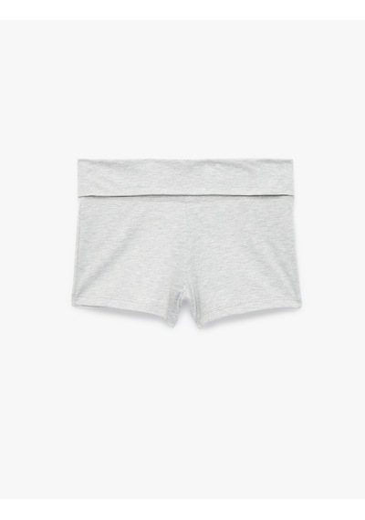 Koton Yüksek Bel Slim Fit Şort Pijama Altı Gri Melanj 7wlk80031mk