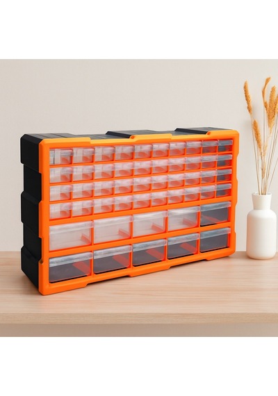 3'lü Monoblok Plastik Çekmece Seti 50l 62x15.7x36 Cm Renkli
