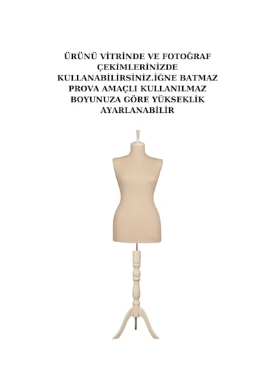 6 Adet Vitrin Amaçlı 36 Beden Terzi Vitrin Mankeni İğne Batmaz -