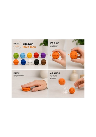 Zıplayan Stres Topu Clicker Stres Topu Lastik Mekanizmalı 3d Baskı Mekanik Fidget Oyuncak Ms-7