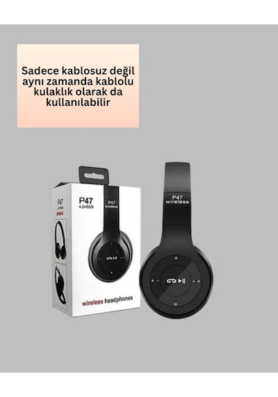 Bluetooth 5.0 Kablosuz Kulak Üstü Kulaklık Stereo Ses Ve Katlanabilir Tasarım Çok Renkli