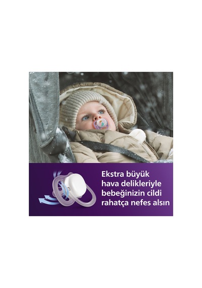 Ultra Air Gece Emziği, Ortadontik, Karanlıkta Parlayan, 18+ Ay, Kız, Scf376/33 Pembe Hayvanlar