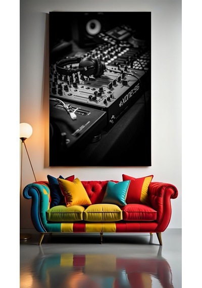 Dj Turntable V3 Ev Duvar Salon Güzellik Salonu Ofis Dükkan Dekarasyon Kanvas Tablo