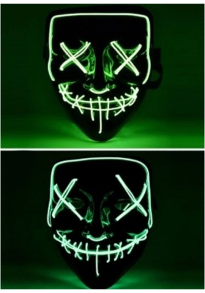 Dodes Led Işıklı Yeşil Maske Çok Renkli
