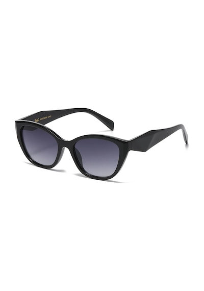 Evara Siyah Retro Kedi Gözü Kemik Çerçeve Kalın Sap Unisex Uv400 Vintage Retro Güneş Gözlüğü