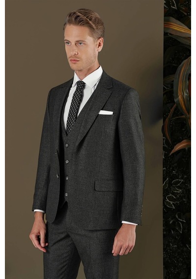 Efor Tk 876 Slim Fit Antrasit Klasik Takım Elbise Antrasit