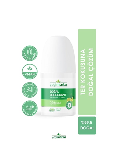 Yeşilmarka Bergamot Kokulu Doğal Unisex Roll-On Deodorant 50 ML