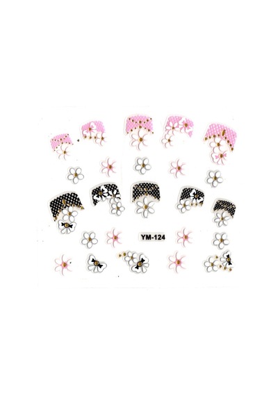 Limmy Tırnak Süsleme Sticker Nail Art Ym-124 - 6x5 Cm - Kurdele Çiçek
