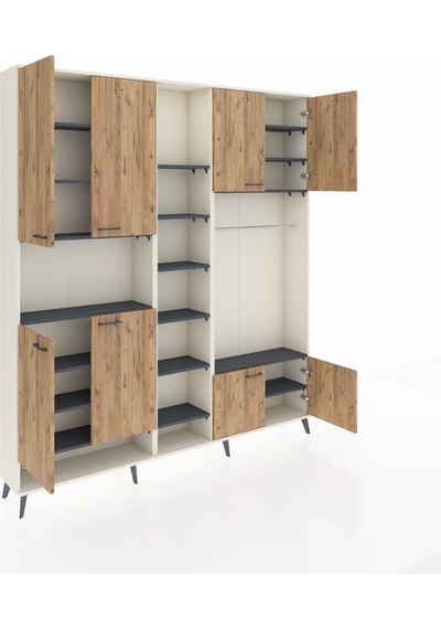 Arges Dolap 18 Raflı 8 Kapaklı Tek Askılı 220x30x243 Aytaşı-çam/antrasit Atlas Çam/antrasıt Arges Dolap 18 Raflı 8 Kapaklı Tek Askılı 220x30x243 Aytaşı-çam/antrasit Atlas Çam/antrasıt