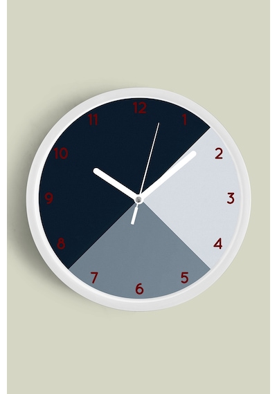 Soyut - Geometrik Temalı Modern Duvar Saati - 42cm - Önü Camlı Beyaz Kasa - Sessiz Mekanizma-jh0268 Beyaz