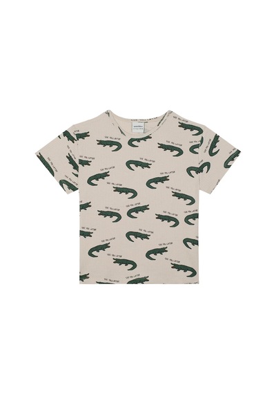 Antebies Organik Gots Sertifikalı Yeşil Timsah Desenli Beli Lastikli Tshirt Şort Erkek Çocuk Pijama Takımı Antebies Organik Gots Sertifikalı Yeşil Timsah Desenli Beli Lastikli Tshirt Şort Erkek Çocuk Pijama Takımı