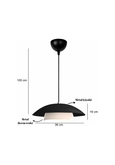 Bohhem Stark Siyah Metal Large Avize Salon Mutfak Endüstriyel Sarkıt Otel Cafe Aydınlatma Siyah 36 X 17 Diğer