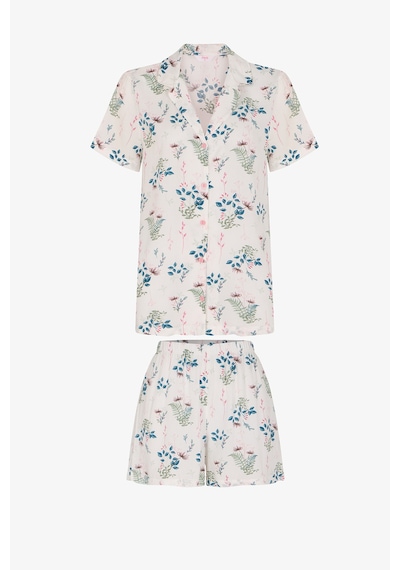Penti Beyaz Petal Mist Gömlek Şort Pijama Takımı