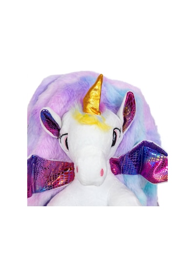 Akıllıelma-taros Kabartmalı Peluş Sırt Çantası Mavi Unıck Color Unıcorn Orta Boy 7698 Çok Renkli