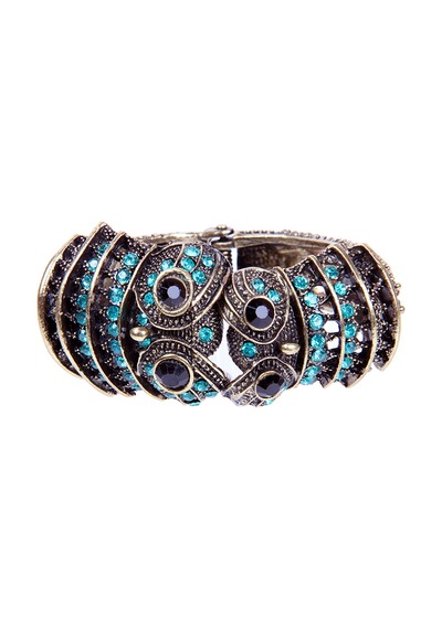Tblk02668 Mavi Taşlı Döküm Metal Baykuş Model Kadın Bilezik 2668-2680 Çok Renkli