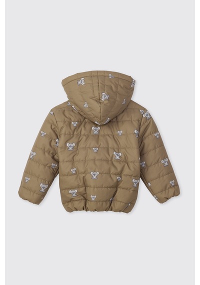 Panço Erkek Bebek Baskılı Bej Şişme Mont Krem 2621BB21002