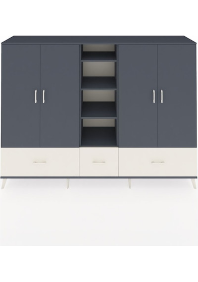 Hyperion Dolap 12 Raflı 3 Çekmeceli 4 Kapaklı 220x44x163 Antrasit Antrasit-antrasit/aytaşı Hyperion Dolap 12 Raflı 3 Çekmeceli 4 Kapaklı 220x44x163 Antrasit Antrasit-antrasit/aytaşı