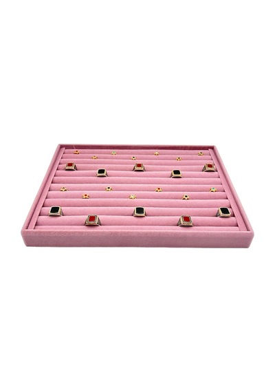 Yüzük Ve Koldüğmesi Tablası Rulo Süet Pembe