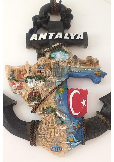 Biblo Çapa Ayaklı Biblo Obje Antalya Turizm Bayrak Gezi Tatil Masa Duvar Süsü