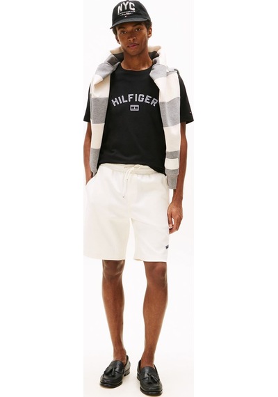 Tommy Hilfiger Hılfıger Flock Tee Erkek Siyah T-shirt - Mw0mw39357