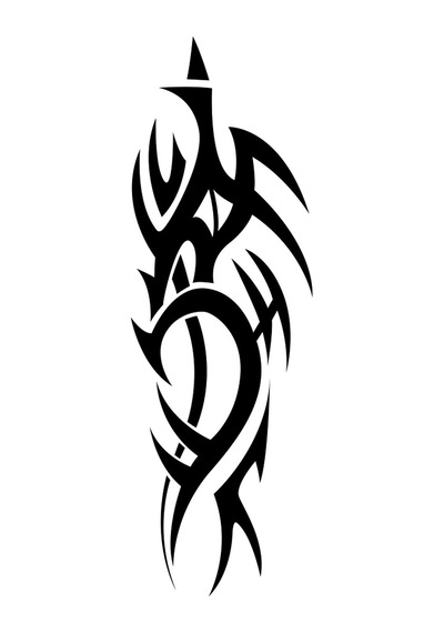 Dikey Tribal Sticker 17x17 Cm Siyah