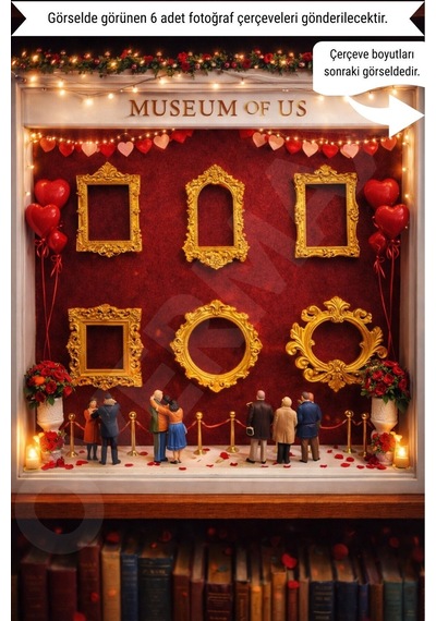 Gold Mini Çerçeveler 6 Lı Set Museum Of Us Mini Müze Konseptli Sevgililer Günü Hediyesi Altın - 836275270