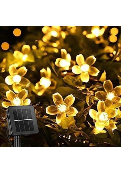 Güneş Enerjili Solar Çiçekli Dekoratif 30 Led Bahçe Lambası, Çok Renkli Diğer