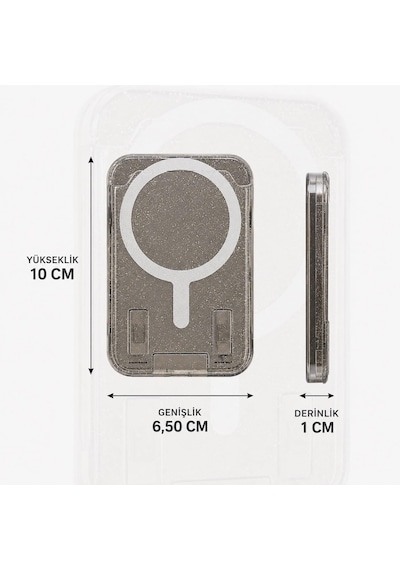 Tr Simli Magsafe Uyumlu Manyetik Kartlık Cüzdan, 2 Kart Kapasiteli Telefon Kartlığı, Güçlü Mıknatıslı İnce K