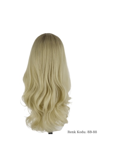 Peruk Dalgalı Fiber Sentetik Kumral Koyu Platin Ombre No-8B-88