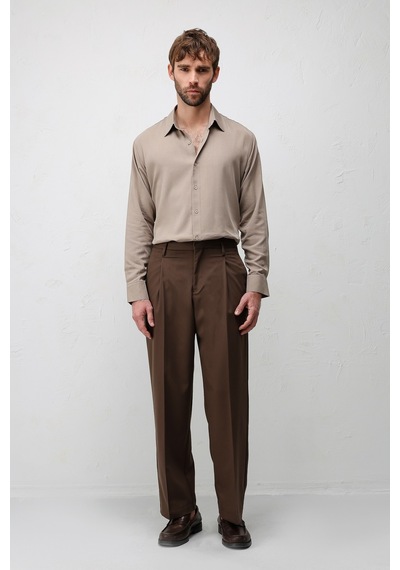 Antioch Relaxed Fit Pileli Erkek Pantolon Kahve
