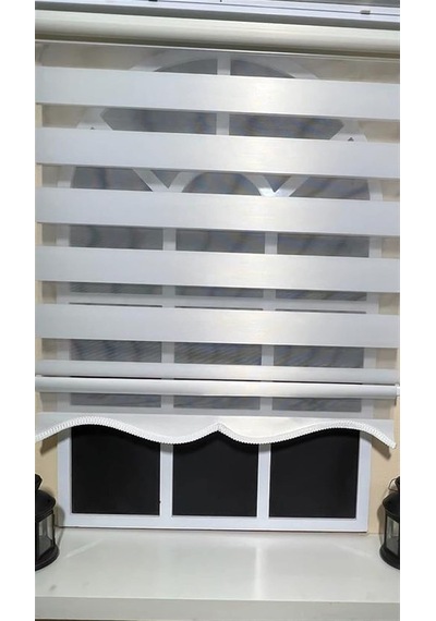 Storburada Zebra Stor Perde Beyaz Etek Dilimli Stb-400-v01 Çok Renkli