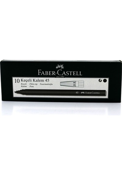 Faber Castell 45 Siyah Keçeli Kalem 10 Adet 155002