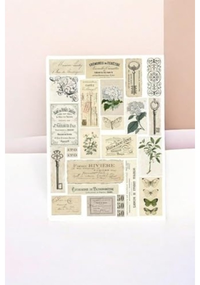 5 Li Brown Vintage Temalı Sticker Paketi/bullet Journal Defter Çıkartma Ajanda Laptop Etiket Abanoz