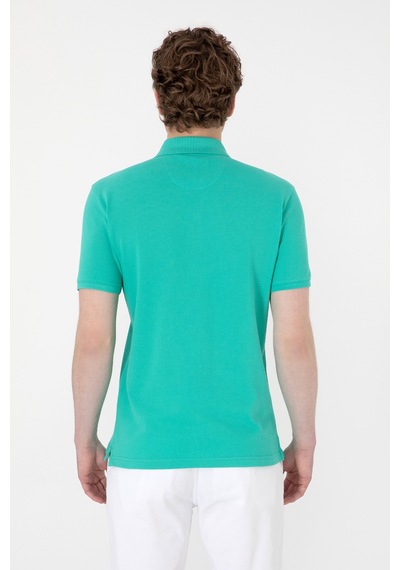 U.S. Polo Assn. Erkek Slim Fit Polo Yaka Mint Basic Tişört 50307699-VR090