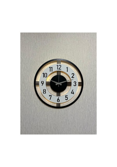 Pey Aksesuar Işıklı Ahşap Duvar Saati 48 Cm Dekoratif Modern Tasarım Beyaz